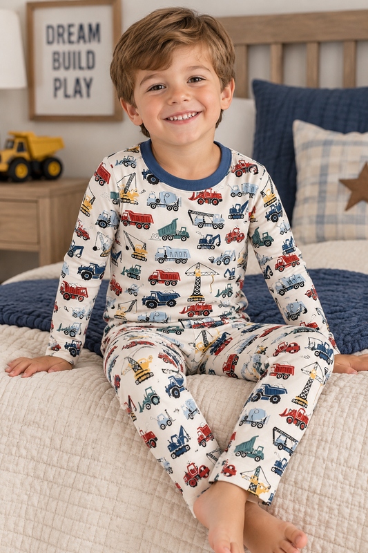 Natural Construction Trucks Pj Set