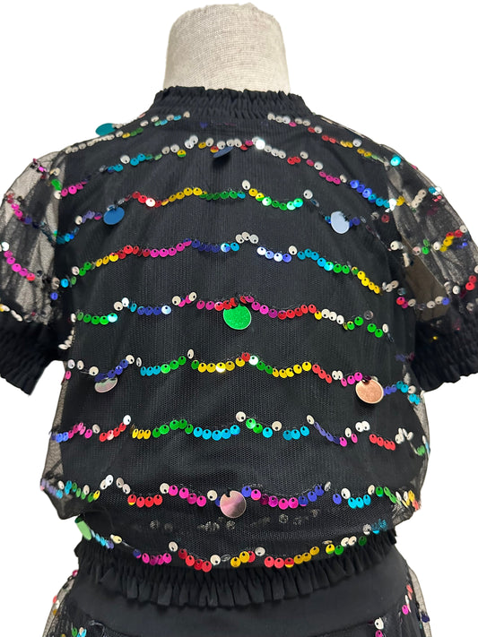 Mesh Top Multi Sequin