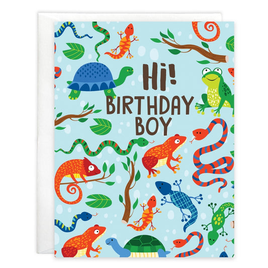 Bday Greeting Card Turtles Lizards
