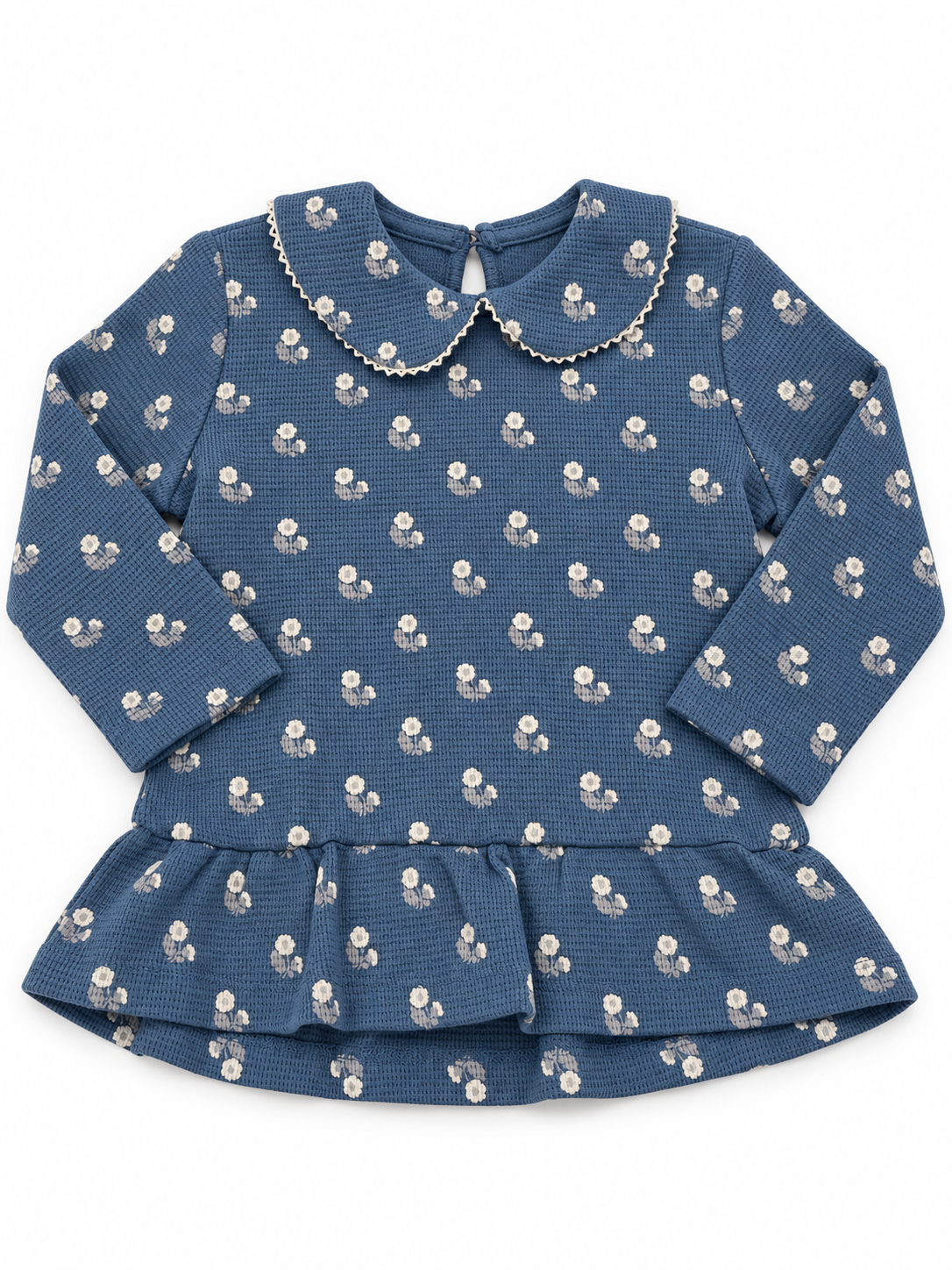 Indigo Blossom Peplum Top