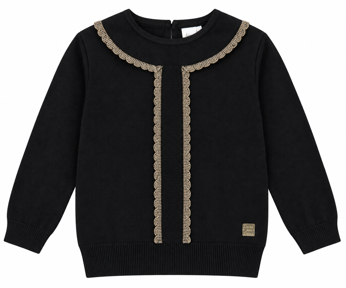 Knitted Sweater Black and Gold