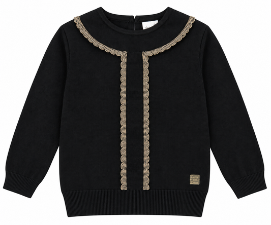 Knitted Sweater Black and Gold