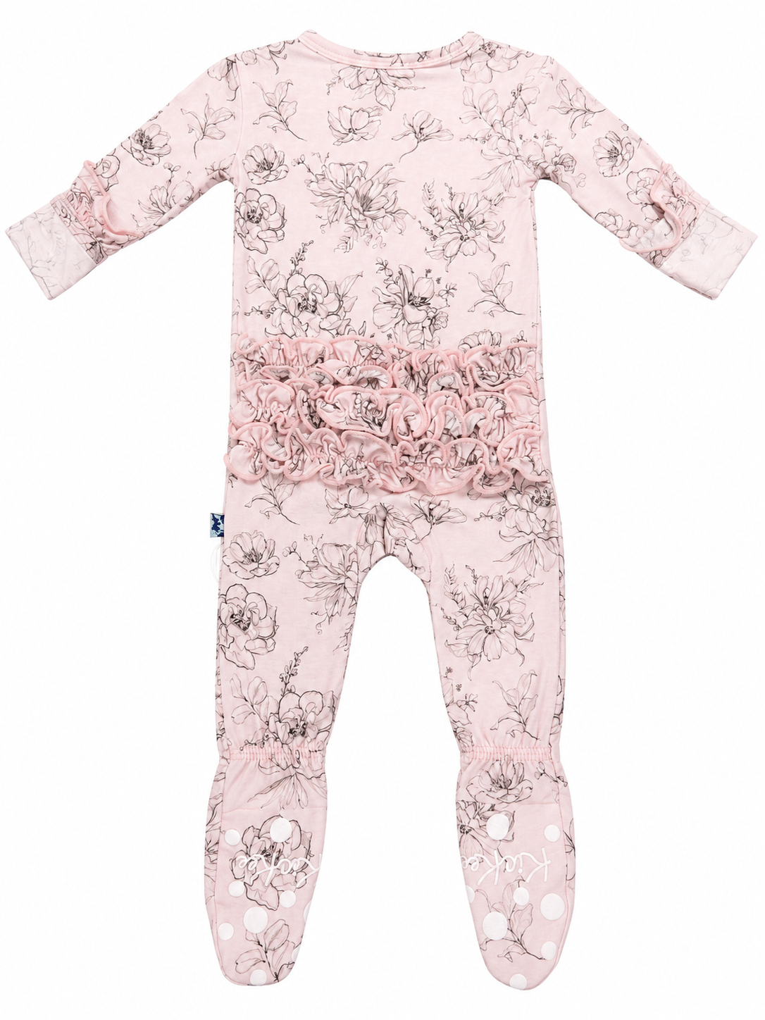 Baby Rose Pencil Floral Ruffle Footie
