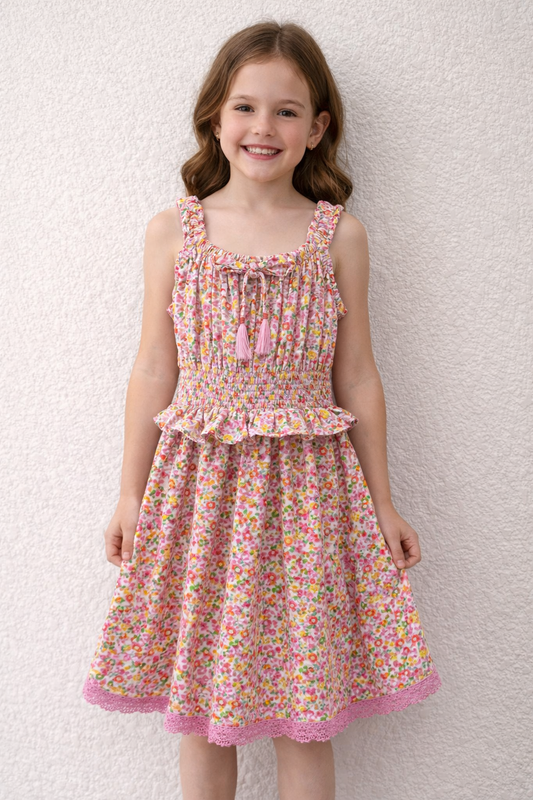 Hot Pink Floral Dress