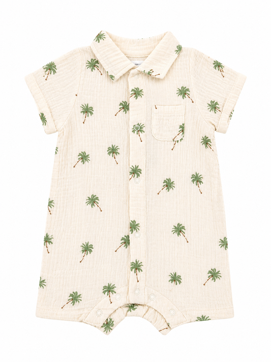 Palm Trees Polo Romper