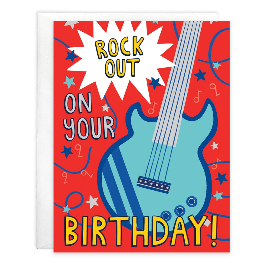 Bday Greeting Card Rock Guitar