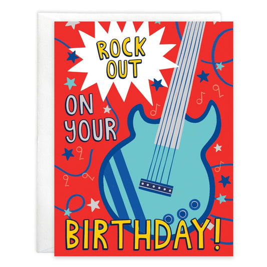 Bday Greeting Card Rock Guitar