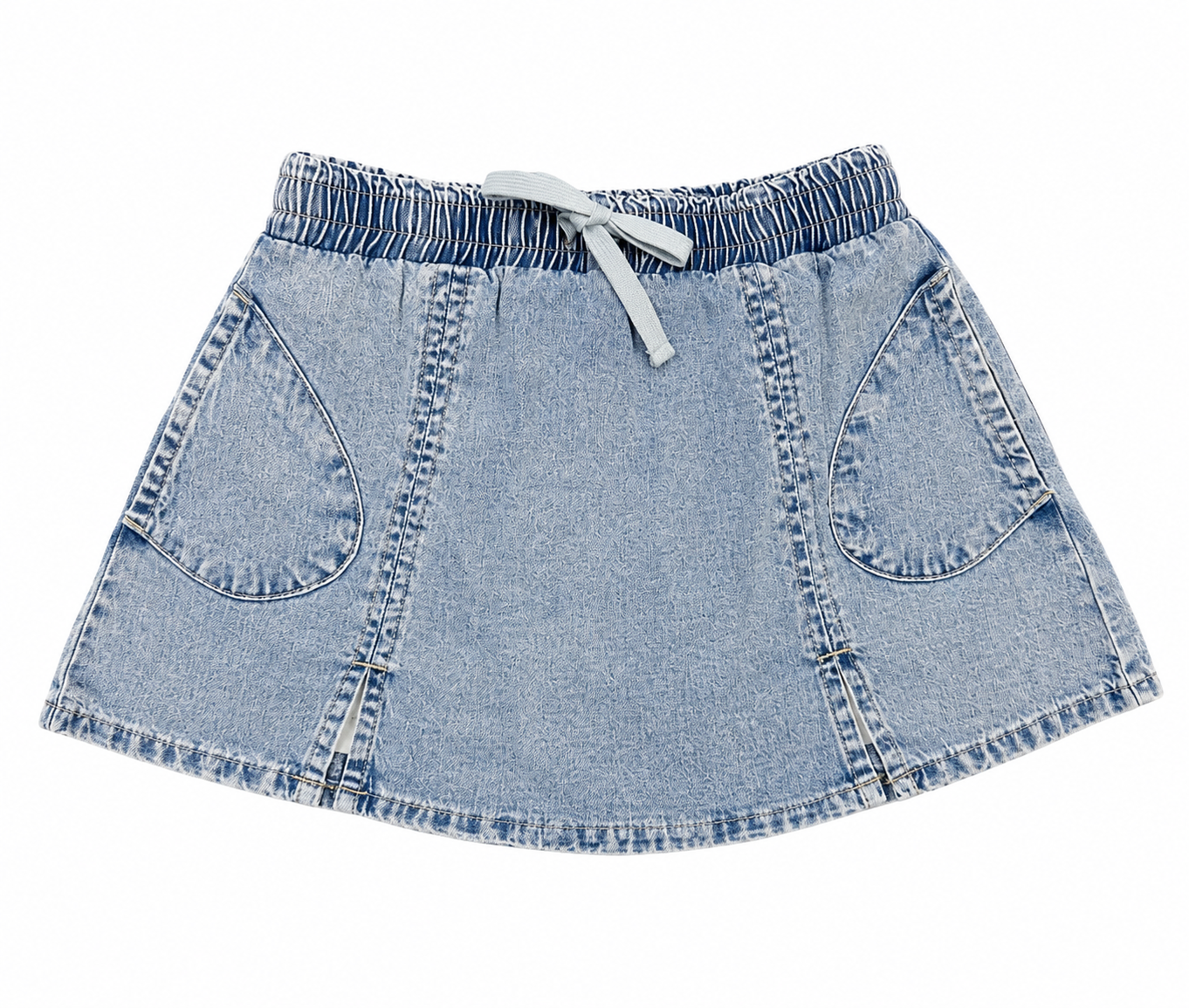 tween girl light denim washes soft Tencel with pockets and drawstring multi use 