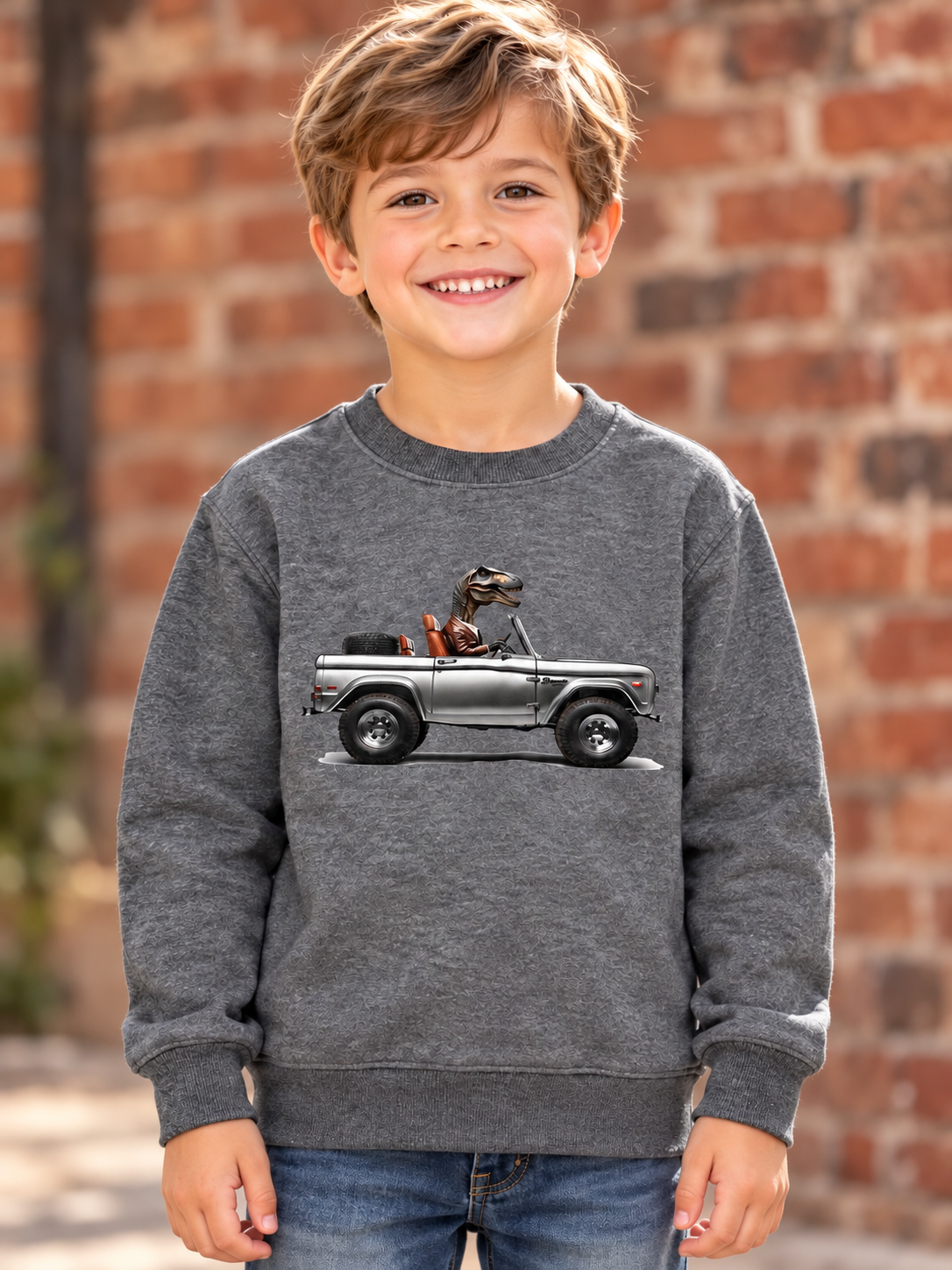 Dino Bronco Dark Heather Sweatshirt