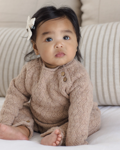 Heathered Almond Knit Jumpsuit