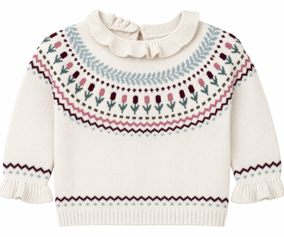Raspberry Flower Sweater