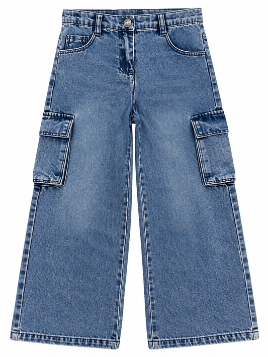 Wide Leg Denim Cargo