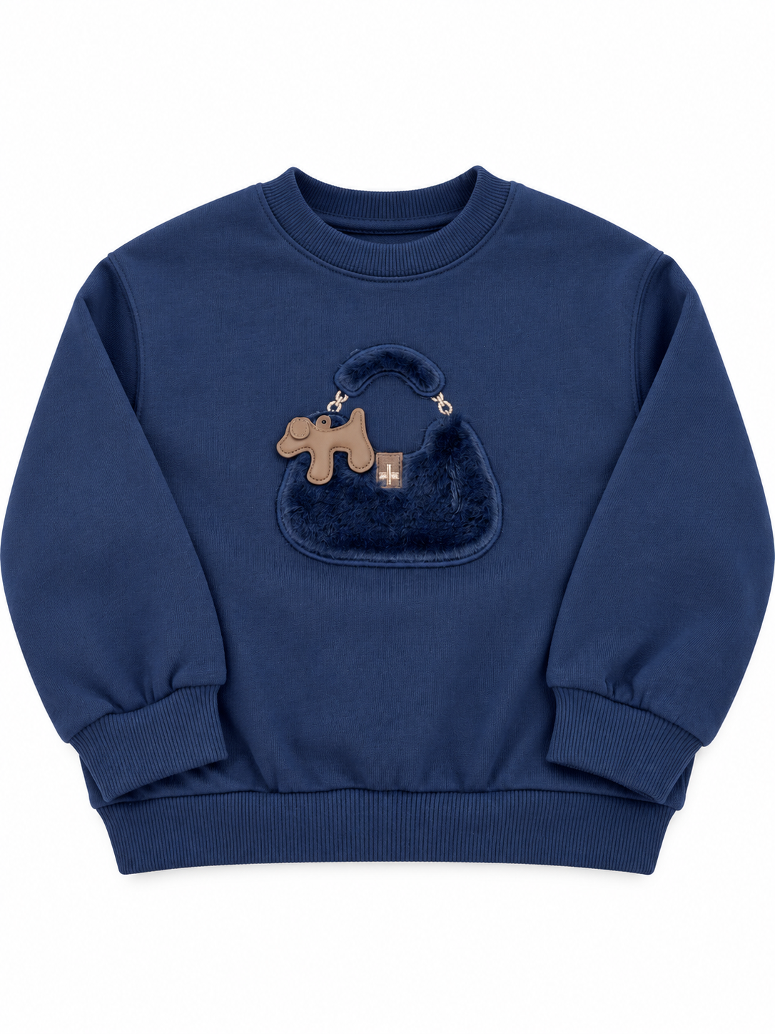 Navy Puppy Purse Sweatshirt