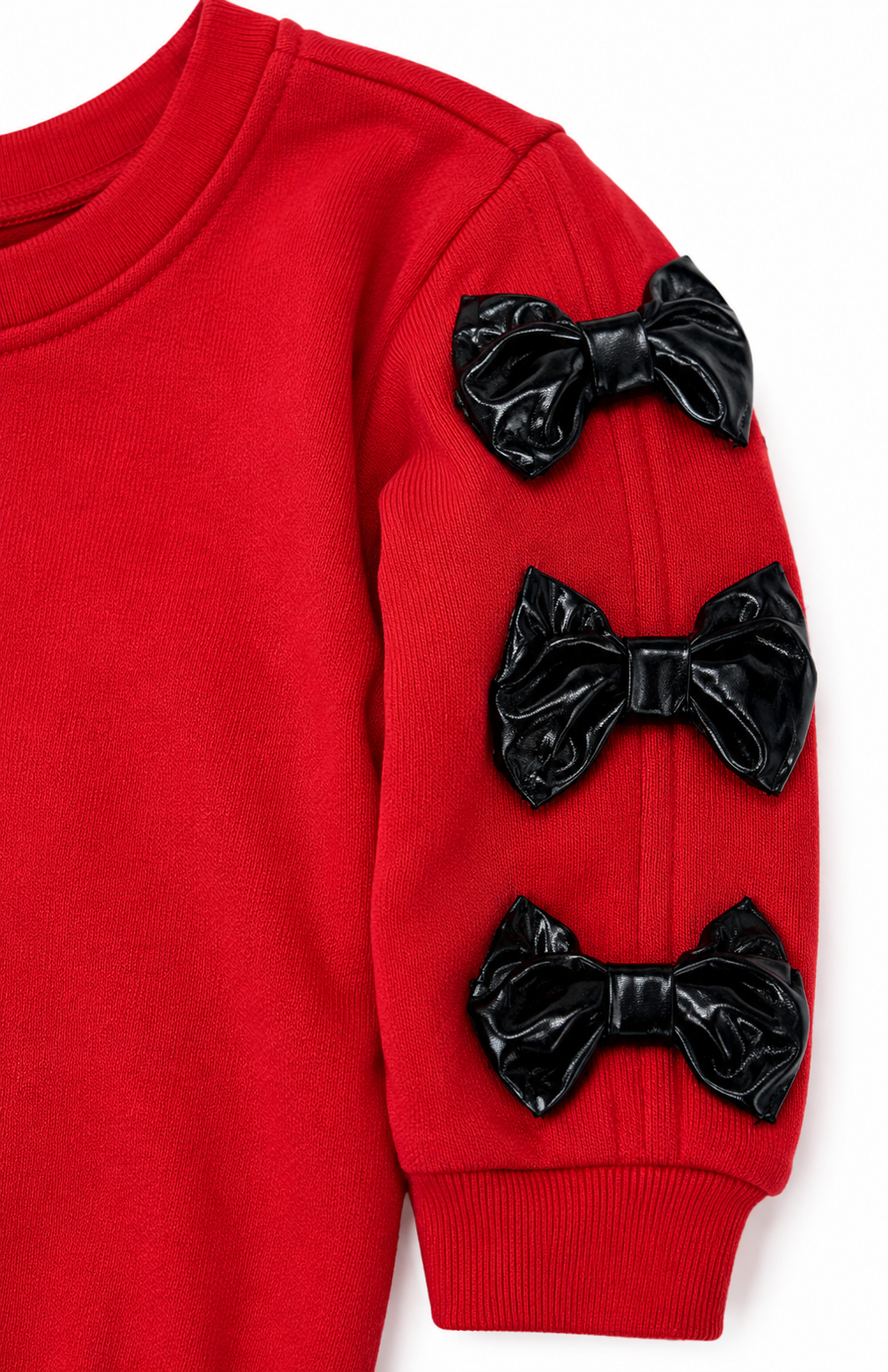Shiny Bow Sweatshirt Set