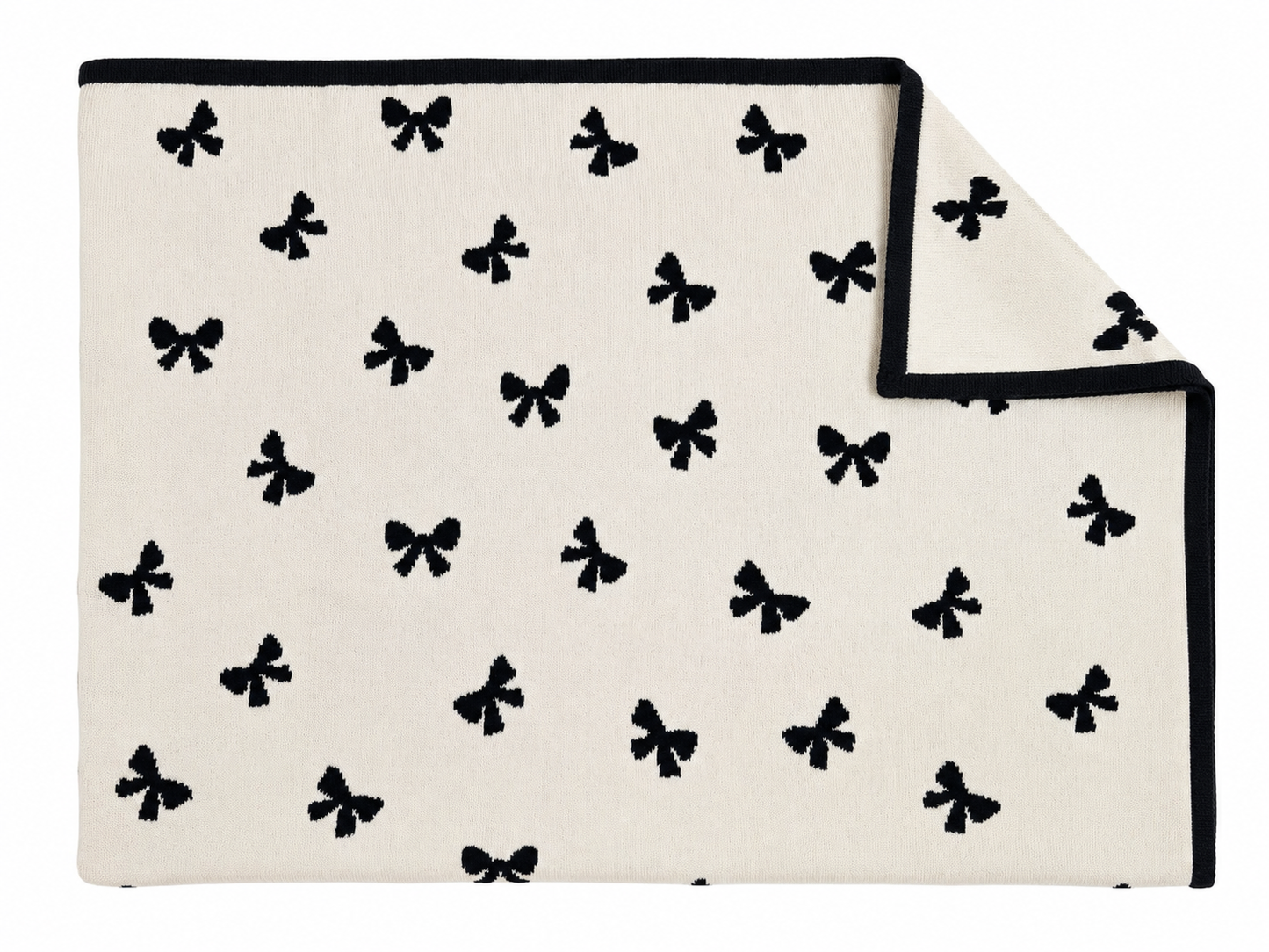 Plush Blanket with Black Bows