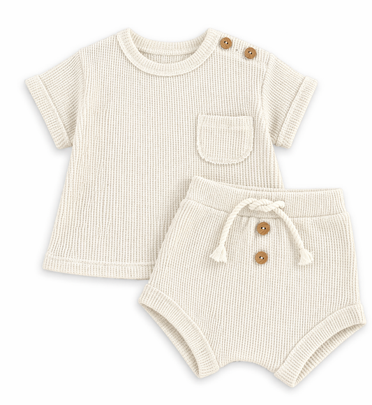 Cotton Ribbed Off White Set