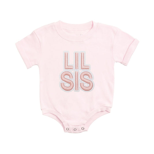 Lil Sis Embroidered Patch Romper
