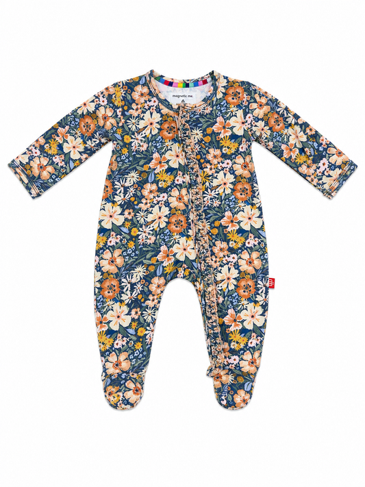 Flora Ruffle Modal Footie