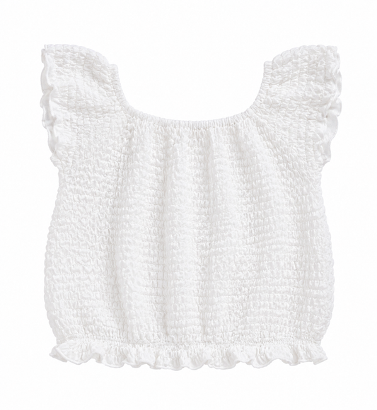 White Embossed Top
