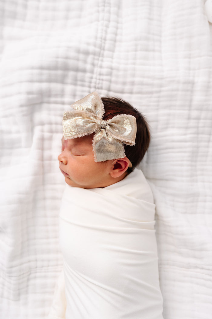 Chiffon Bow Gold Headband