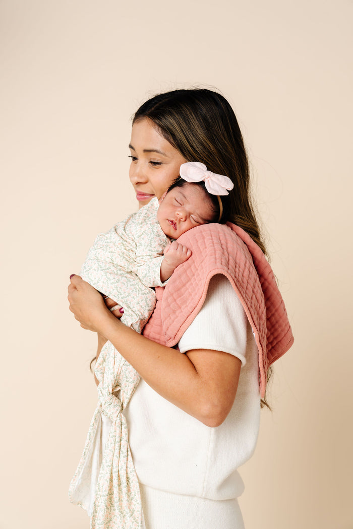 Rose Muslin Burp Cloth 2 Pack