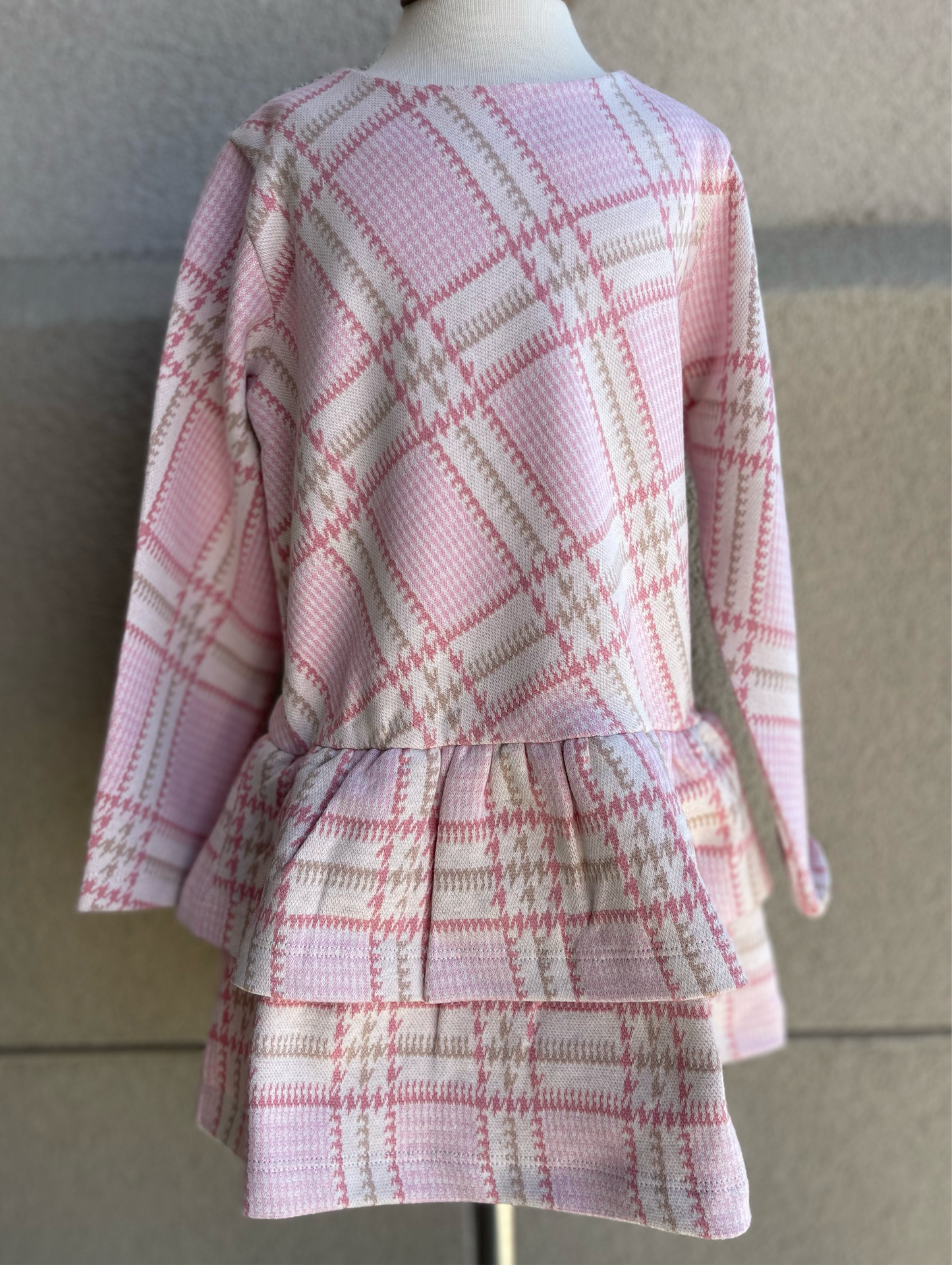 Houndstooth Pink Plaid Dress