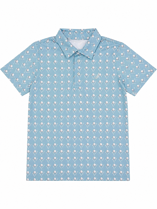 Light Blue Polo with Golf Ball Tee