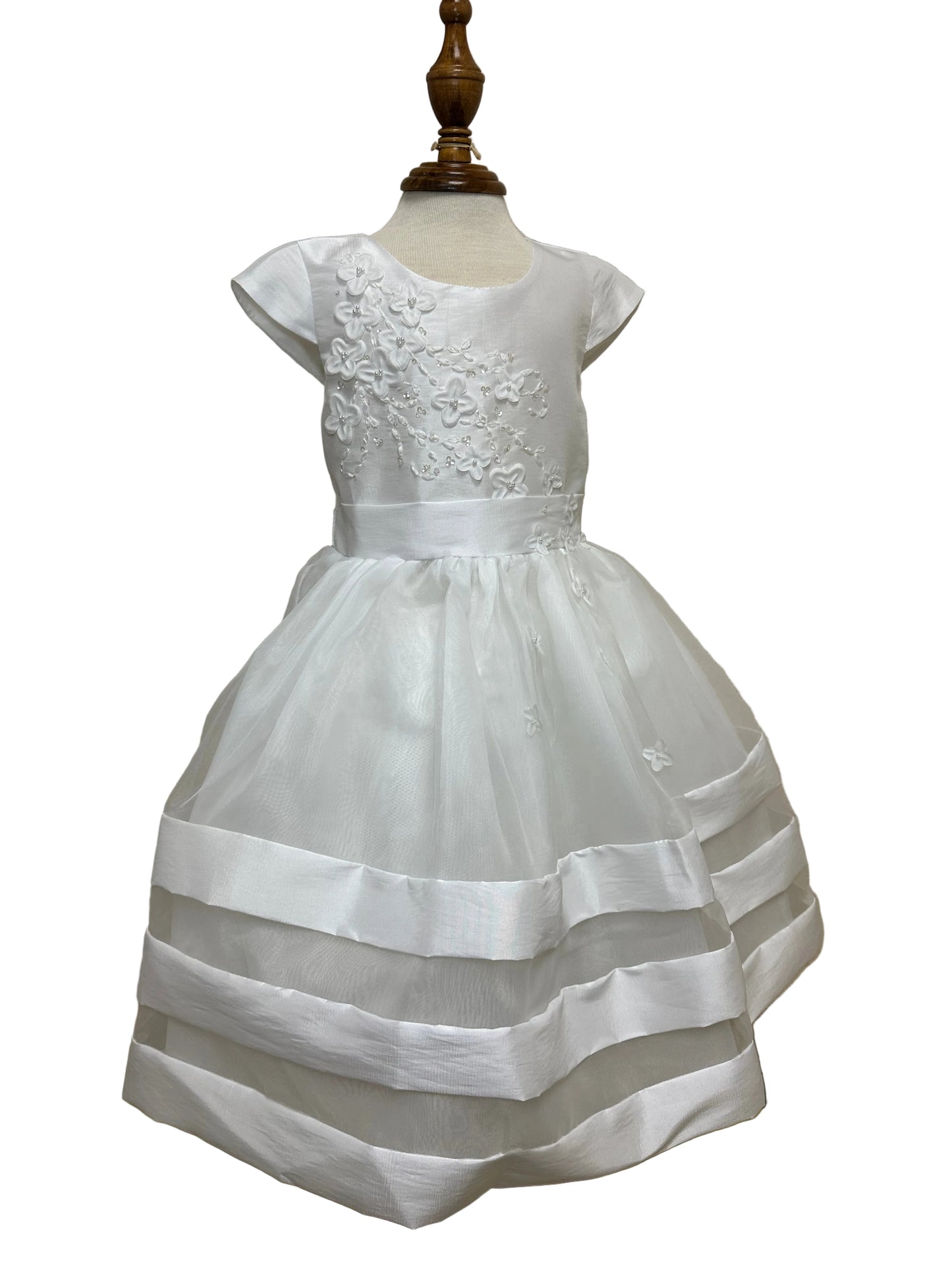 Taffeta Capped Sleeve 3D Petal Dress