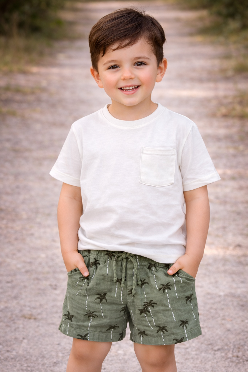 Green Palm Themed Boy Short
