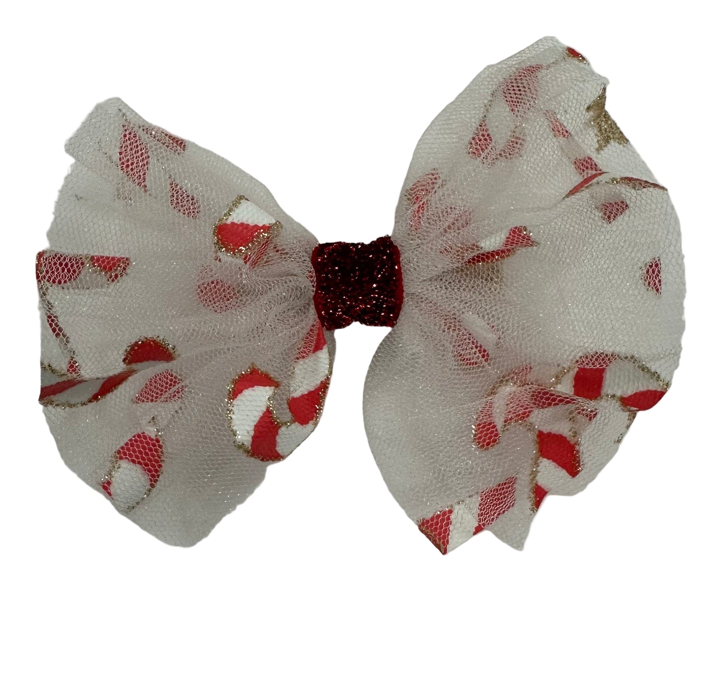 Candy Cane Ribbon Hair Clip