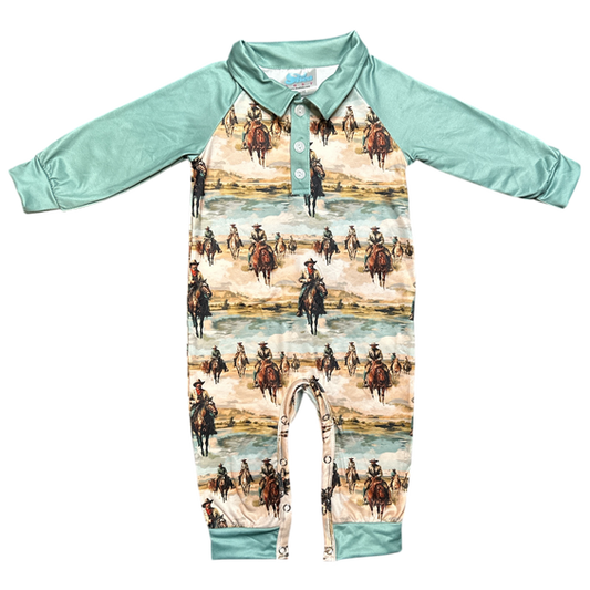 Sunrise Cowboy Long-sleeved Romper