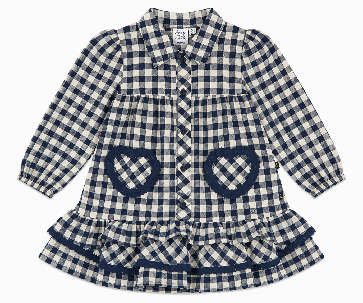 Navy and Cream Flannel Dress