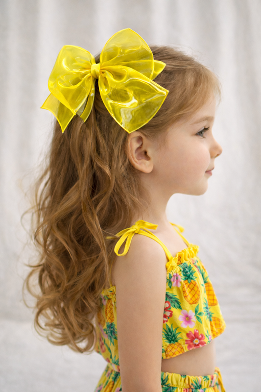 King Ansi Yellow Splash Vinyl Bow