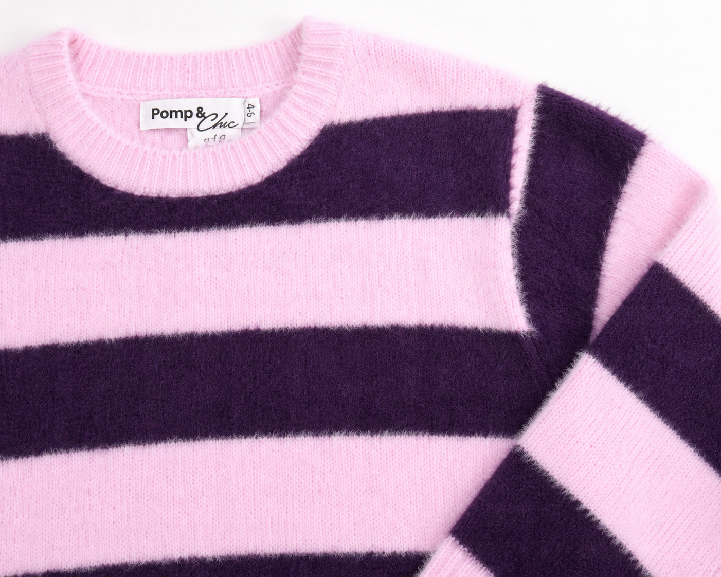 Wine Red Striped Pullover Sweater