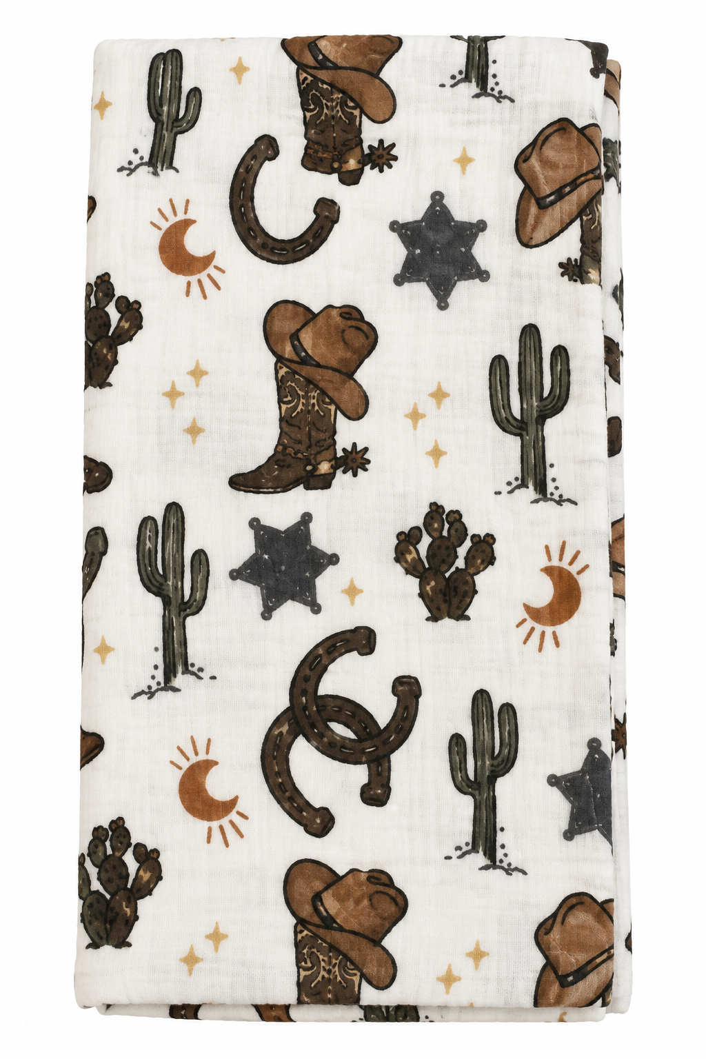 Outlaw Cowboy Muslin Burp Cloth