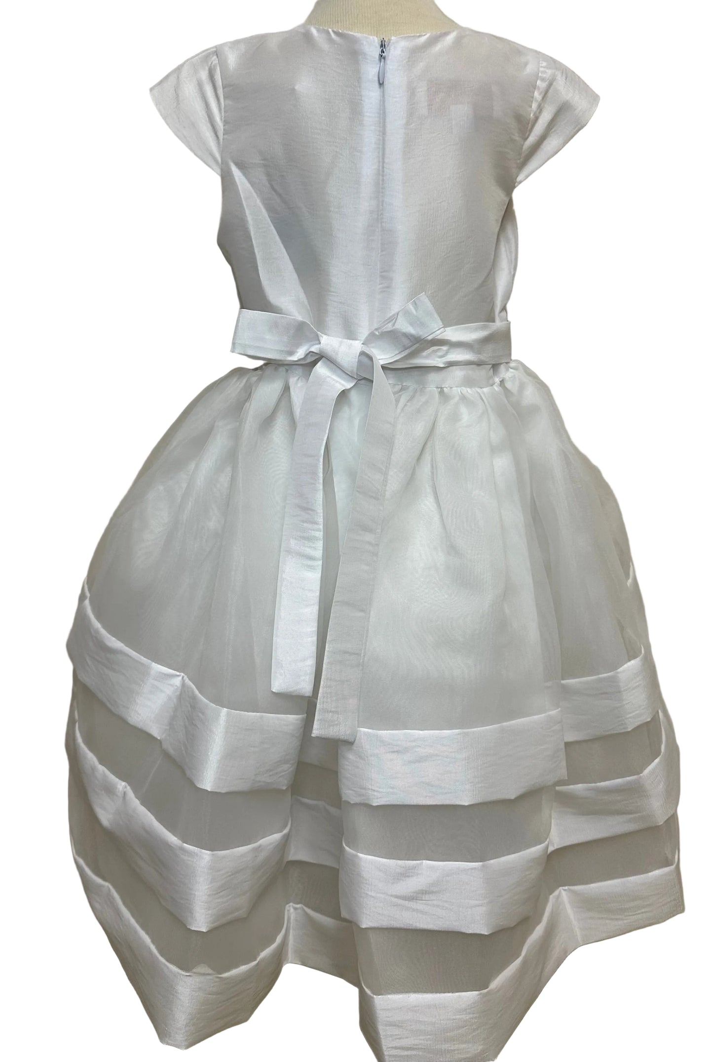 Taffeta Capped Sleeve 3D Petal Dress