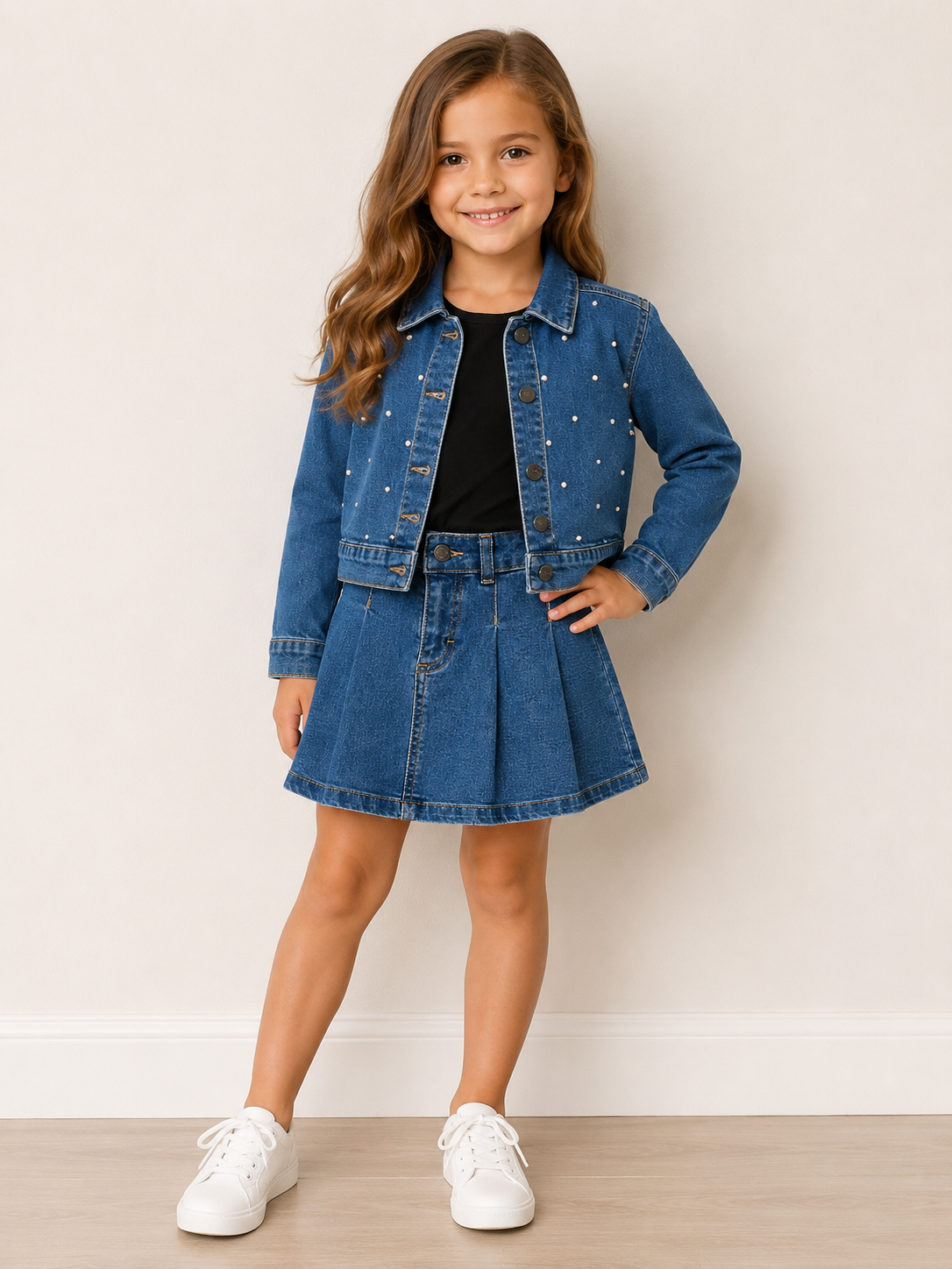 Denim Jacket with Rhinestones