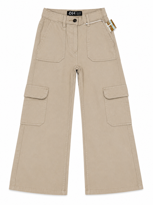 Beige Cargo Twill Pant