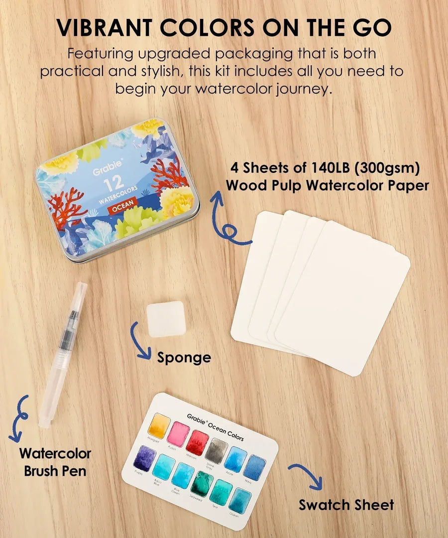 Watercolor Pocket Ocean Pocket Set