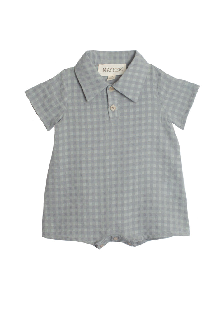 Blue Checkmate Boys Romper