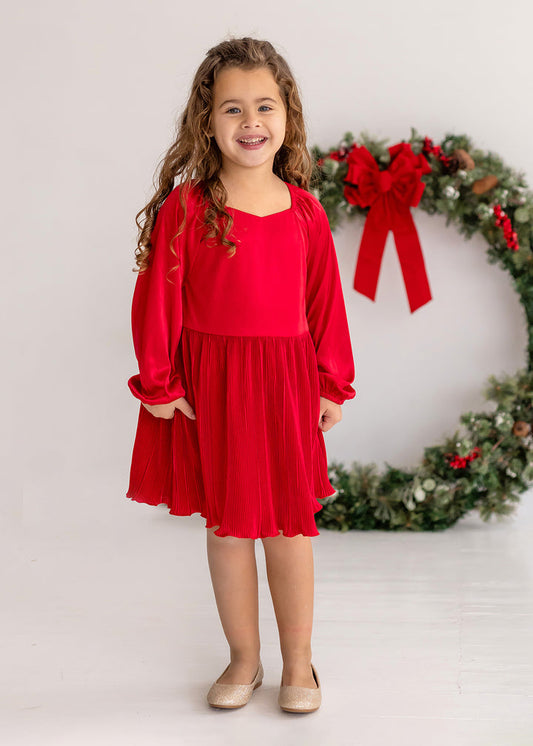 Merry N Bright Red Satin Dress