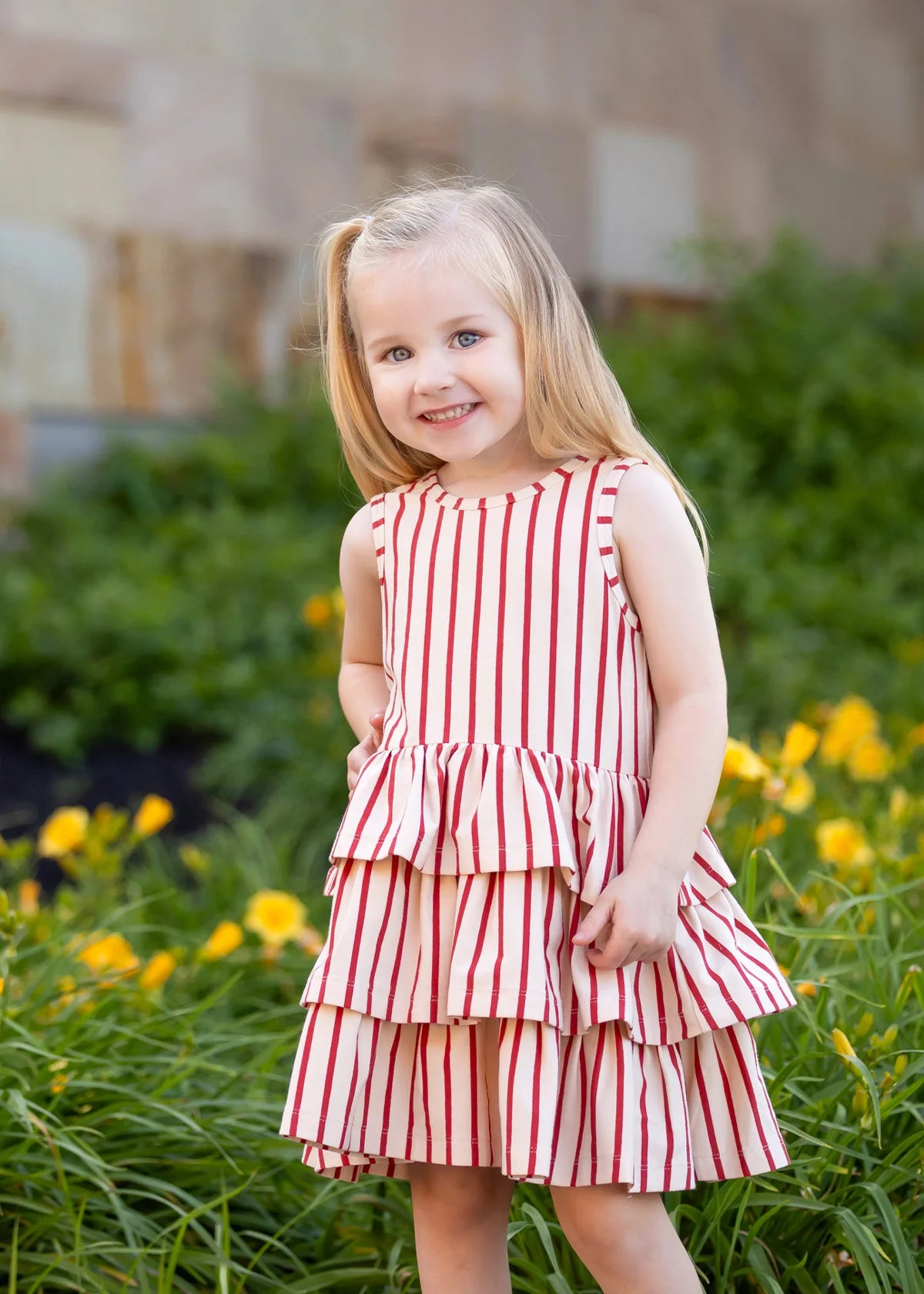 Red Terracotta Stripe Dress