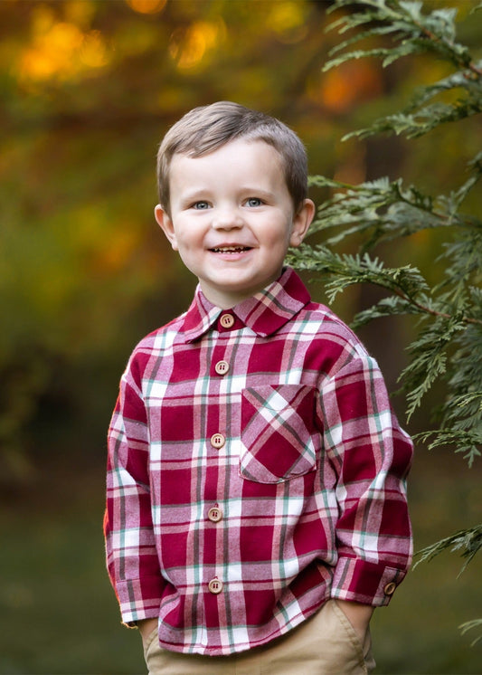 Joseph Red Plaid Flannel Shirt