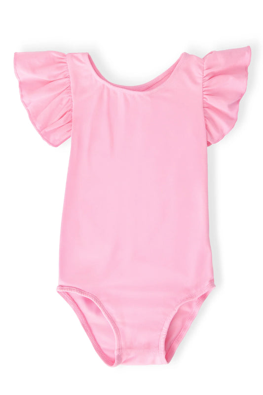 Bubblegum Pink Flutter Sleeve Leotard