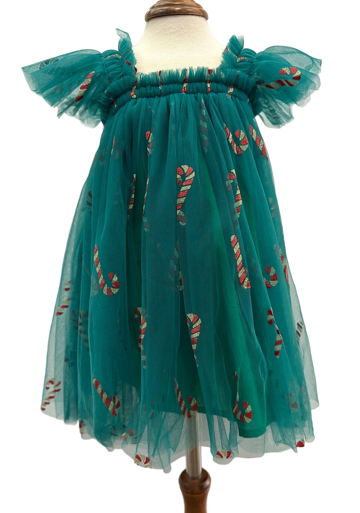 Candy Cane Tulle Green Dress