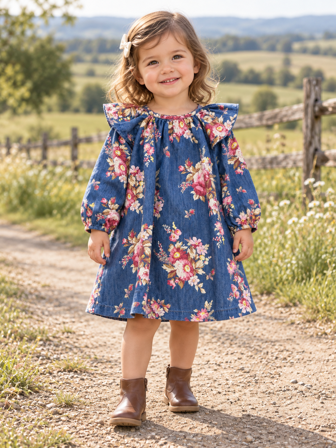 Lily Floral Denim dress