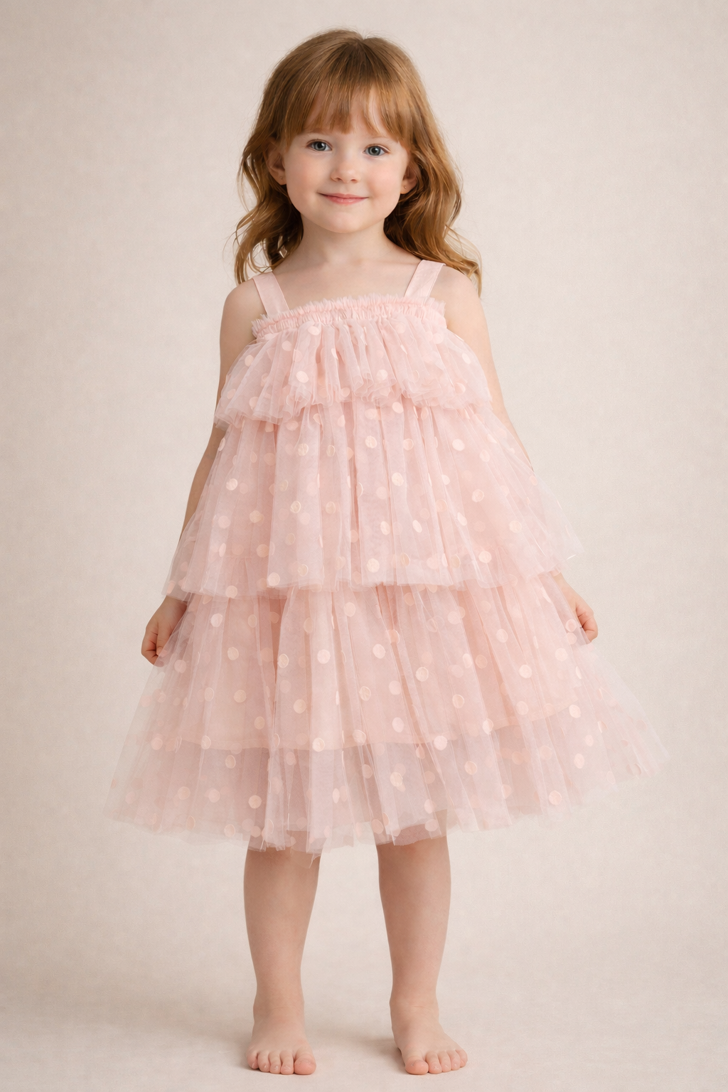 Pink Dot 3 Tiered Dress