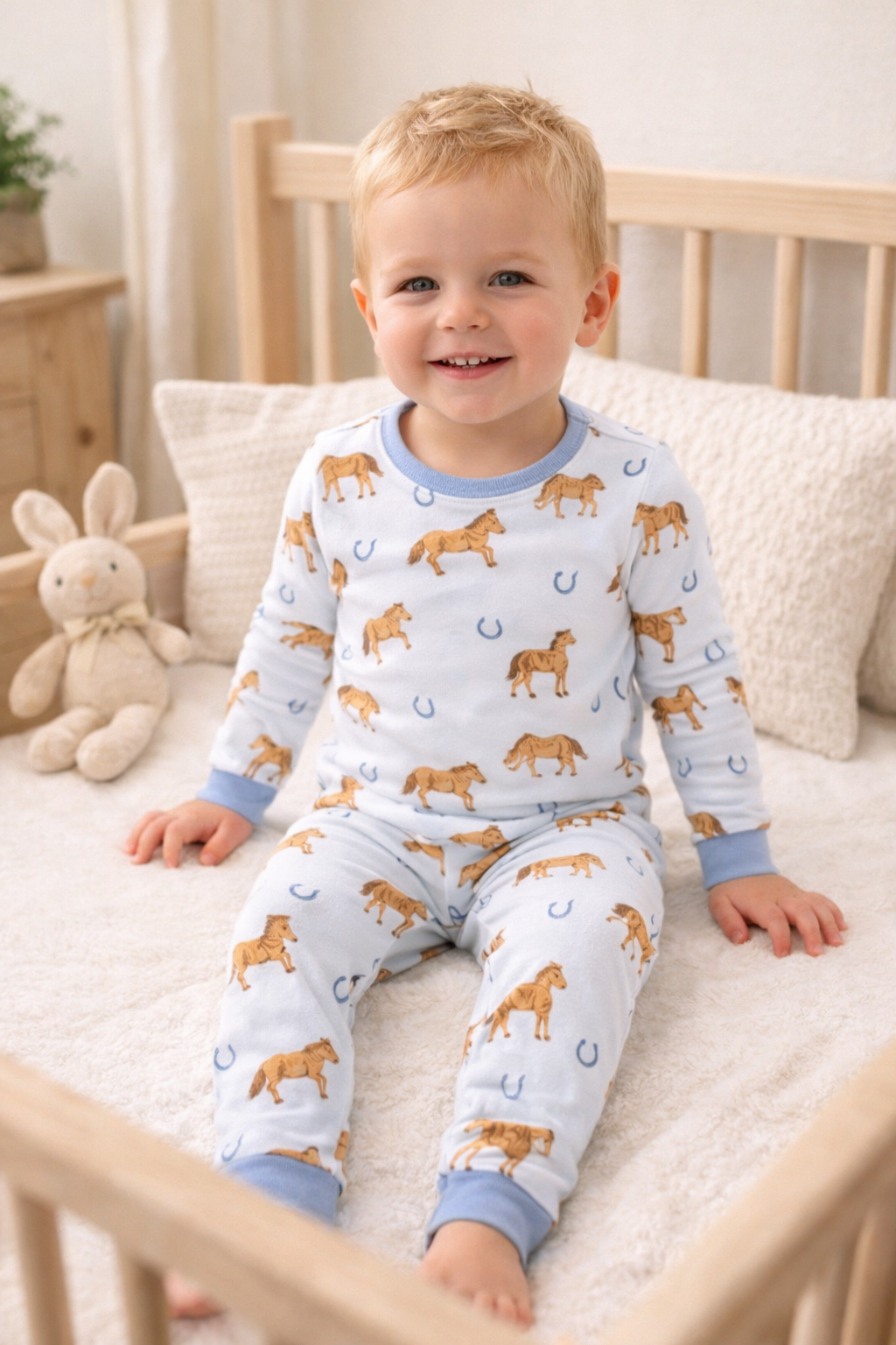Horses Blue L/S Loungewear Set