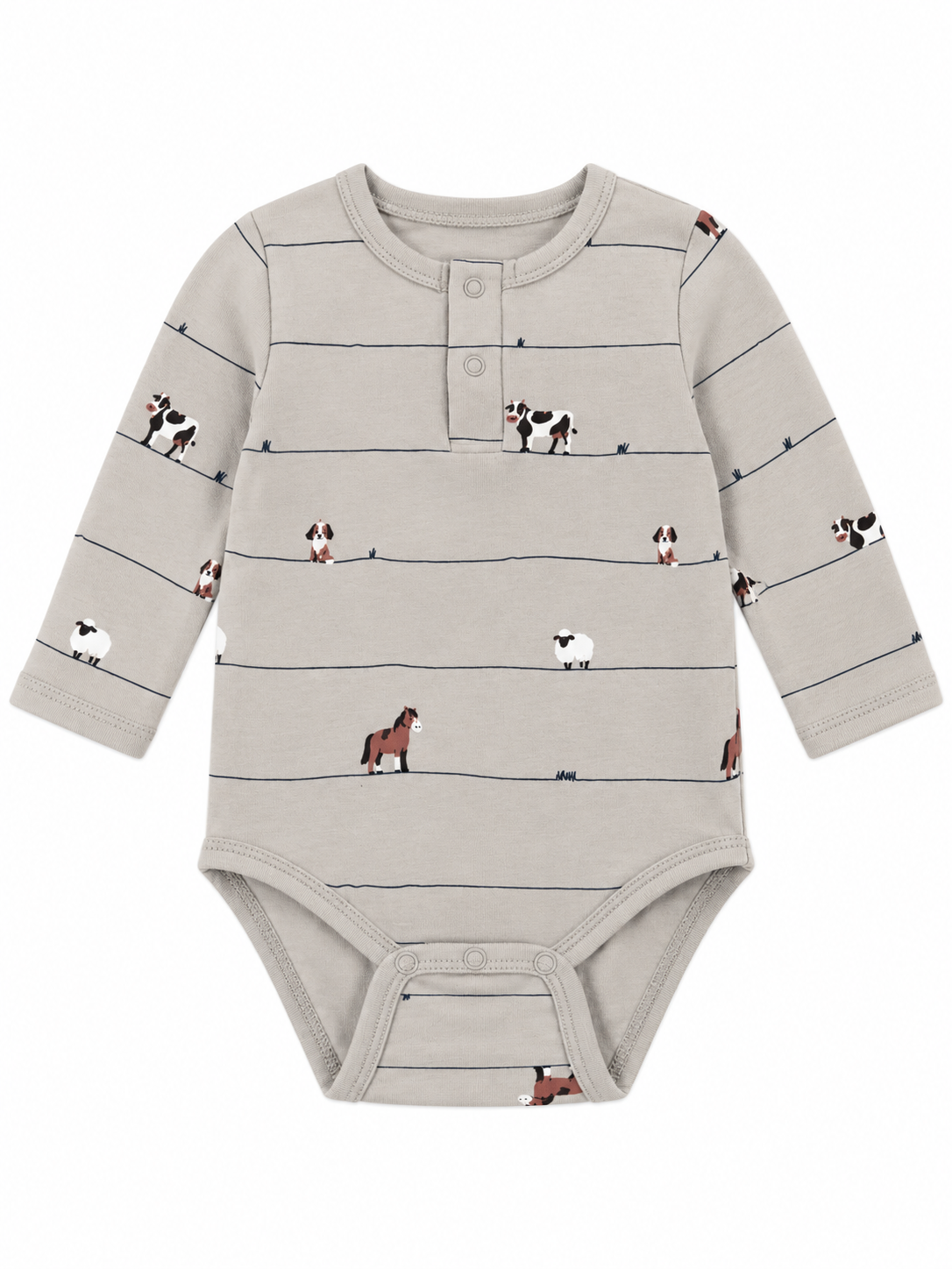 Feather Gray L/S Farm Bodysuit