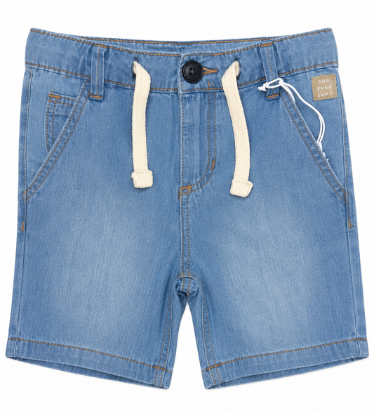 Light Denim Short W/Drawstring